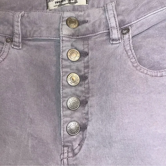 Free People Corduroy Button Fly Jeans • High Rise • Lilac Frost - Picture 5 of 11